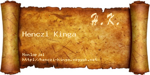 Henczi Kinga névjegykártya